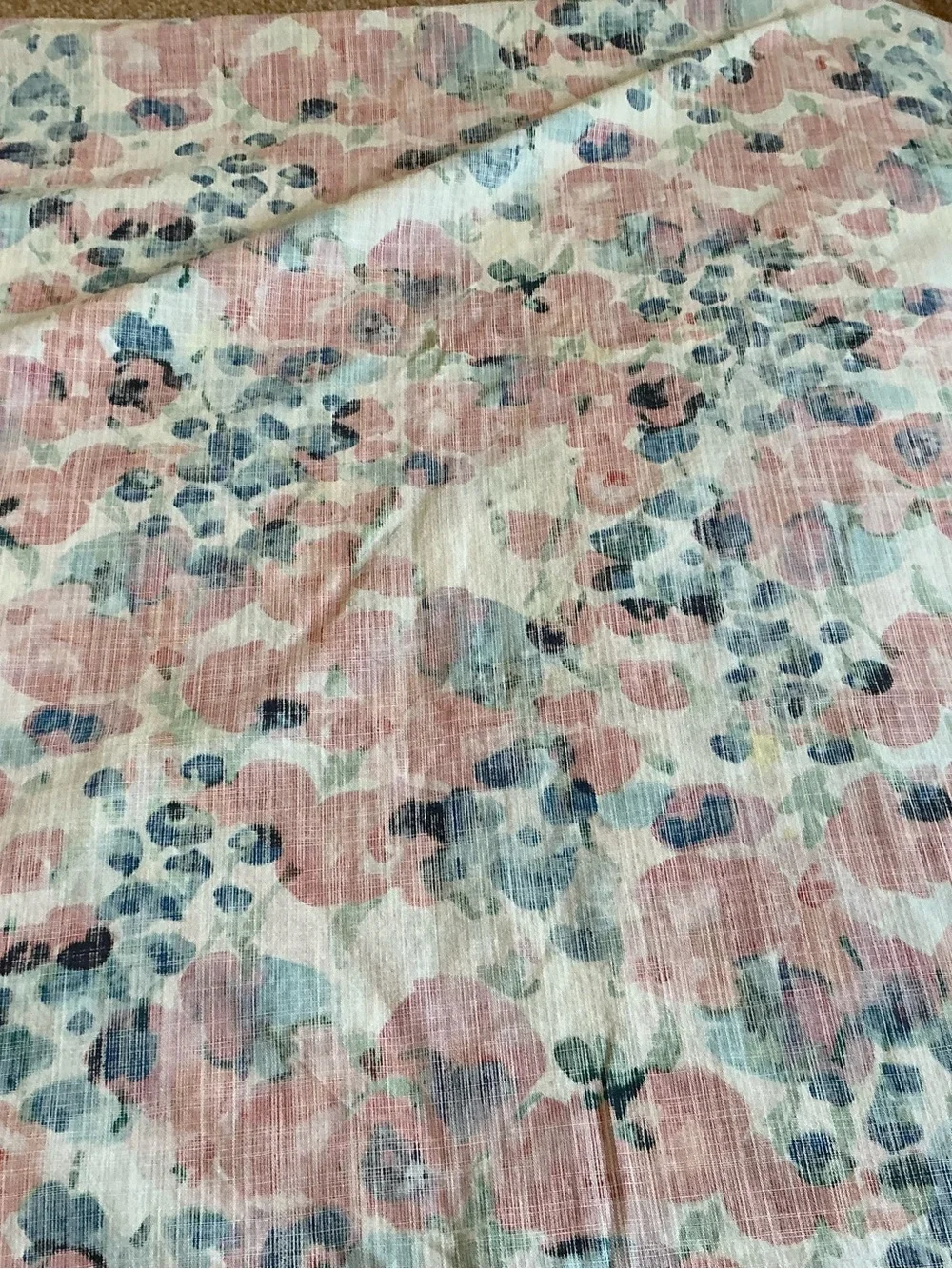 Kate Spade New York Large Floral Fabric Tablecloth 100% Cotton Rectangle 60x80